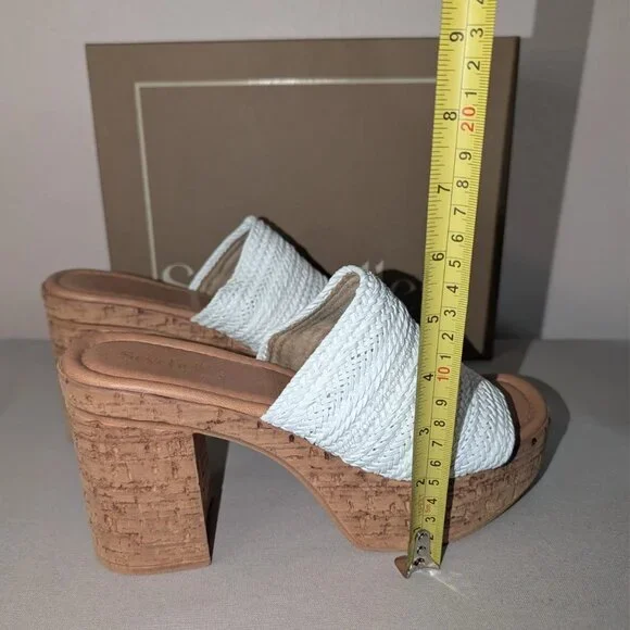 Seychelles Applause Platform White Woven Rafia Sandal Size 7.5 - Picture 8 of 9